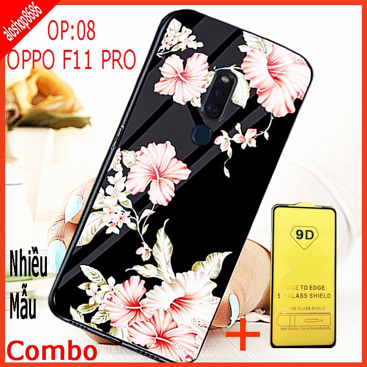 COMBO ốp lưng KÍNH 3D OPPO F11 PRO SANG TRỌNG, TRẺ TRUNG (TẶNG KÈM 1 kính cường lực FULL màn hình ) EDUCASESHOP