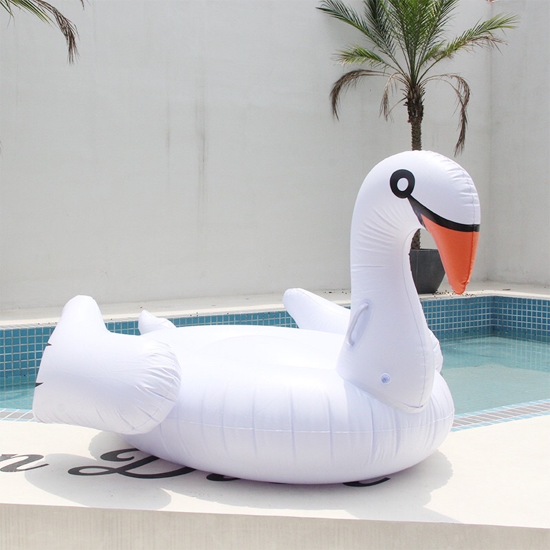 Phao Bơi Thiên Nga Swan Trắng 150cm Người Lớn Kèm Bơm + Phao Mini