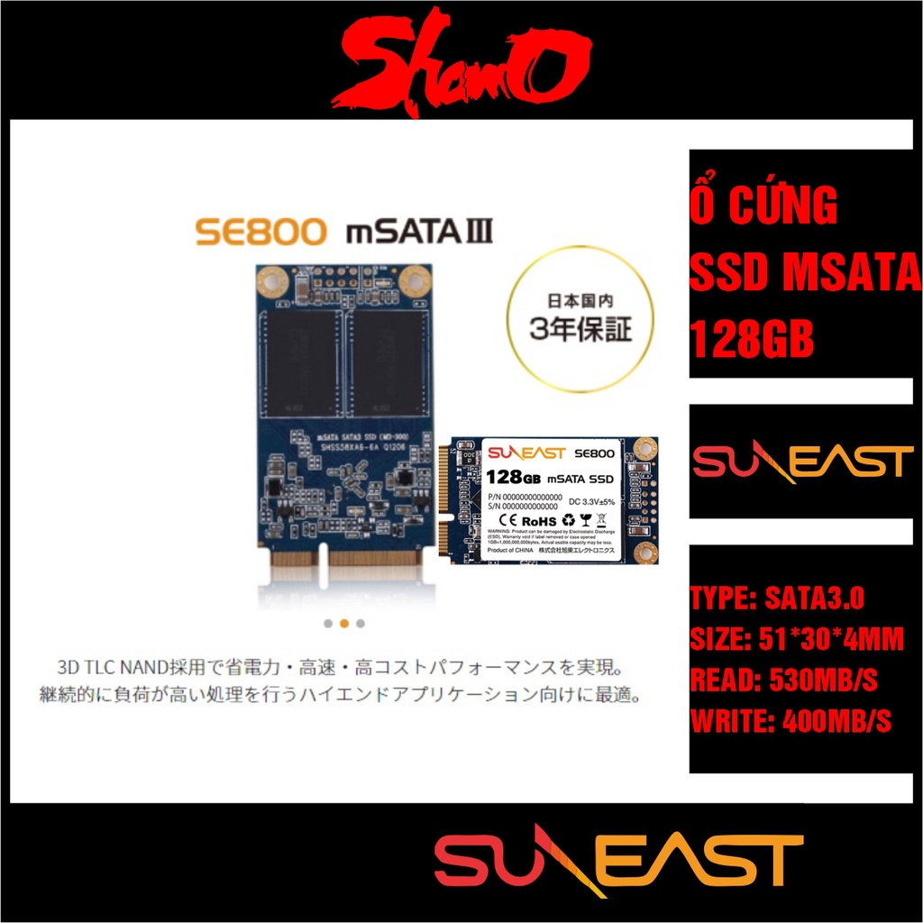 Ổ cứng SSD 128GB SunEast ( SE800 mSATA III – Hàng nội địa Nhật ) – Chính Hãng – Bảo hành 3 năm