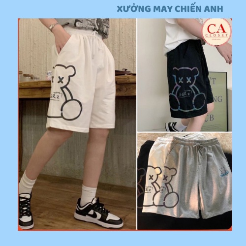 Quần đùi gấu CA Closet chất dầy may kỹ, quần short đùi dài gần tới gấu, UNISEX nam nữ mặc được KHO BUÔN CHIẾN ANH