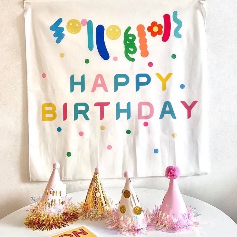 Phông nền background Happy Birthday trang trí sinh nhật phong cách Hàn Quốc  | Shopee Việt Nam