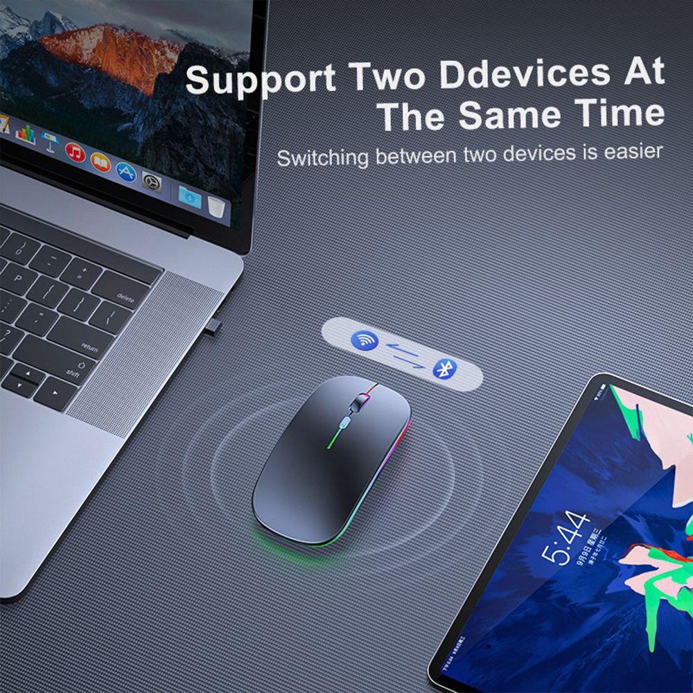 .Bàn Phím Và Chuột Siêu Mỏng Có Đèn LED RGB Cho Điện Thoại Máy Tính Bảng Laptop