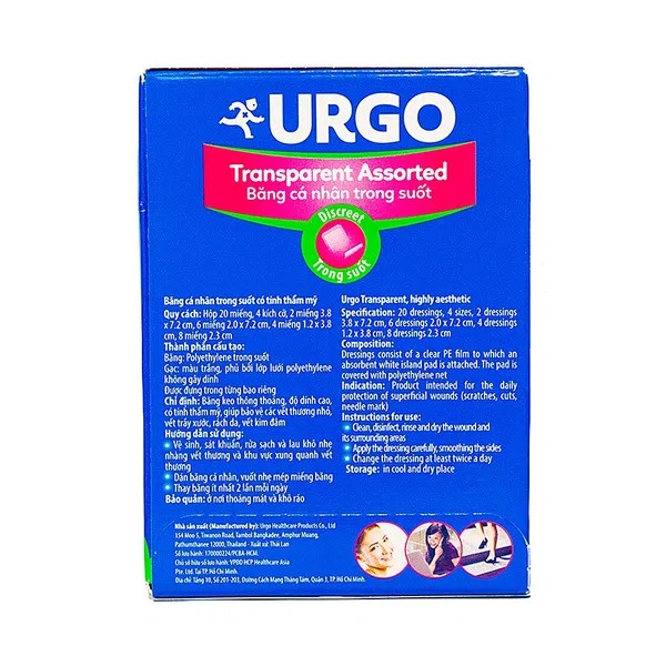 Băng Cá Nhân Urgo Transparent 20s