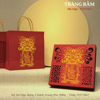 Bộ túi hộp đựng 4 bánh trung thu 200g - 250g THTT007