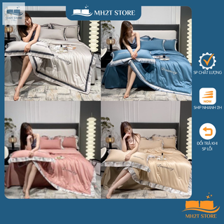 Bộ chăn ga gối phi lụa dreamcity new desigh 2022 set chăn ga gối phi lụa mh2t store