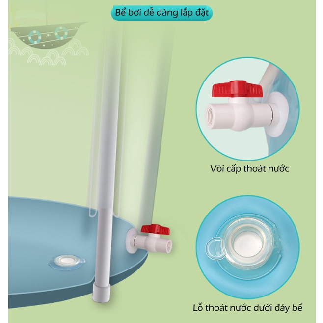 Bể bơi cho bé | Bể bơi thành cao cho bé cao cấp, chất lượng cao SWIMBOBO 75cmx75cm