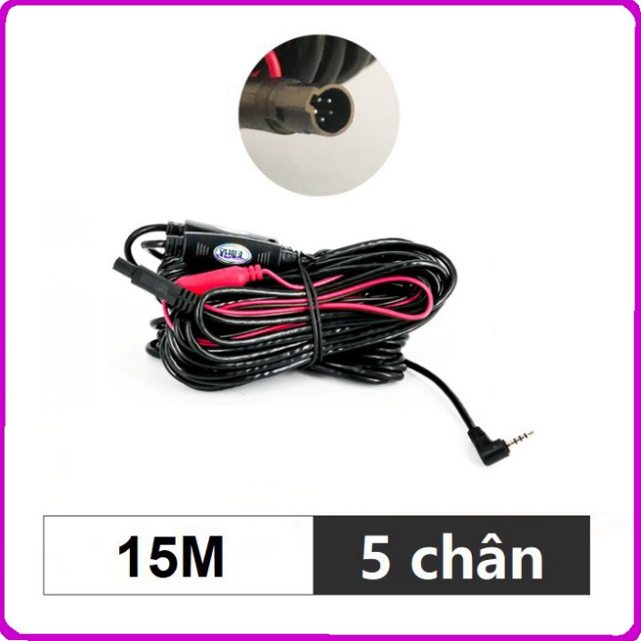 Sản phẩm Bộ dây tín hiệu kết nối camera hành trình và camera lùi, jack 2.5mm, 5 chân, dài 15m: Mã sản phẩm-PH-5P15B ..