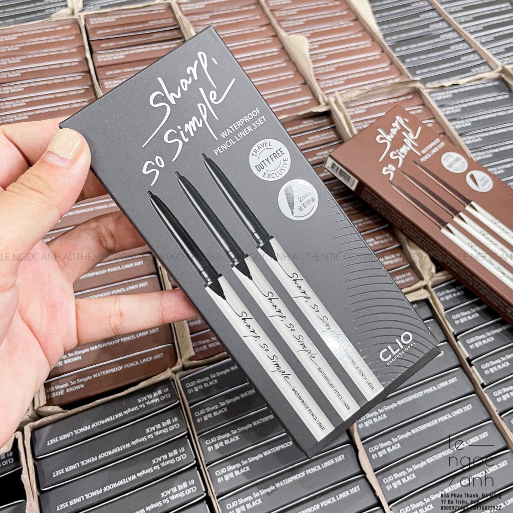 Chì kẻ mí mắt Clio Sharp So Simple Waterproof Pencil Liner