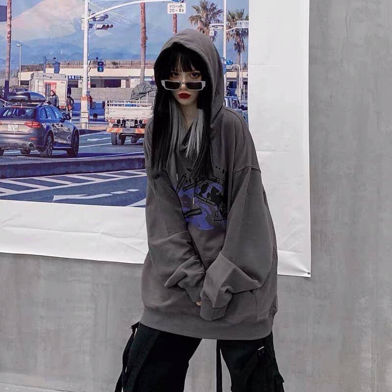 Áo hoodie nỉ ngoại in hình LA form rộng One Unisex,hoodie nam nữ unisex thời trang hàn quốc ullzag | BigBuy360 - bigbuy360.vn