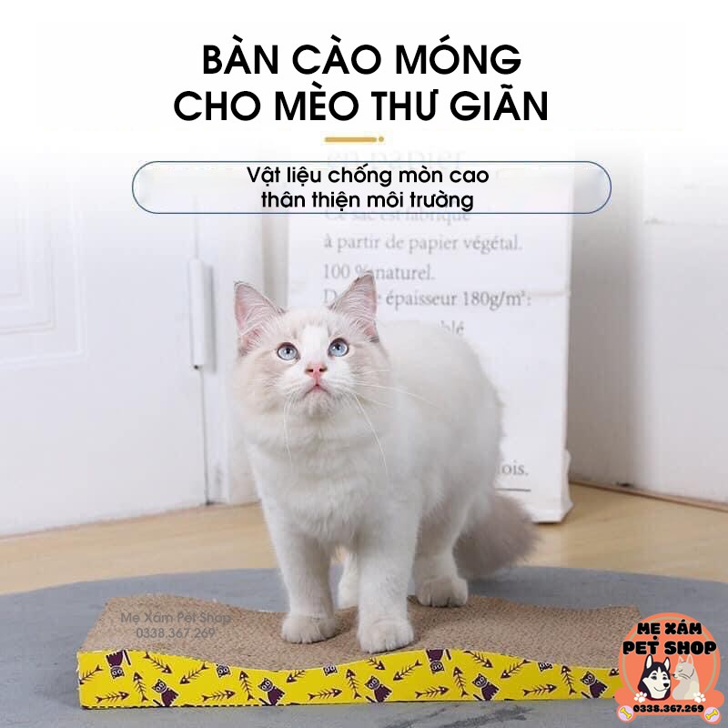 [Mã MEXASALE2 giảm 5% đơn 250k] Bàn Cào Móng Cho Mèo Kèm Catnip, Giá Giảm Sâu, Giúp Mèo Xả Stress, Sạch Móng, Mòn Móng