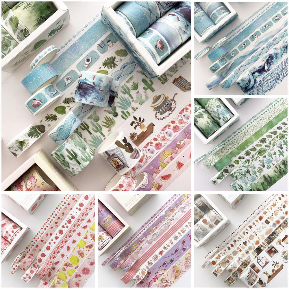 8 Cuộn Băng Dính Với Họa Tiết Dễ Thương Dùng Trang Trí Scrapbook