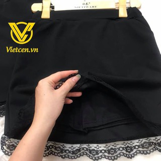 Quần váy phối chân ren túi hông - VC