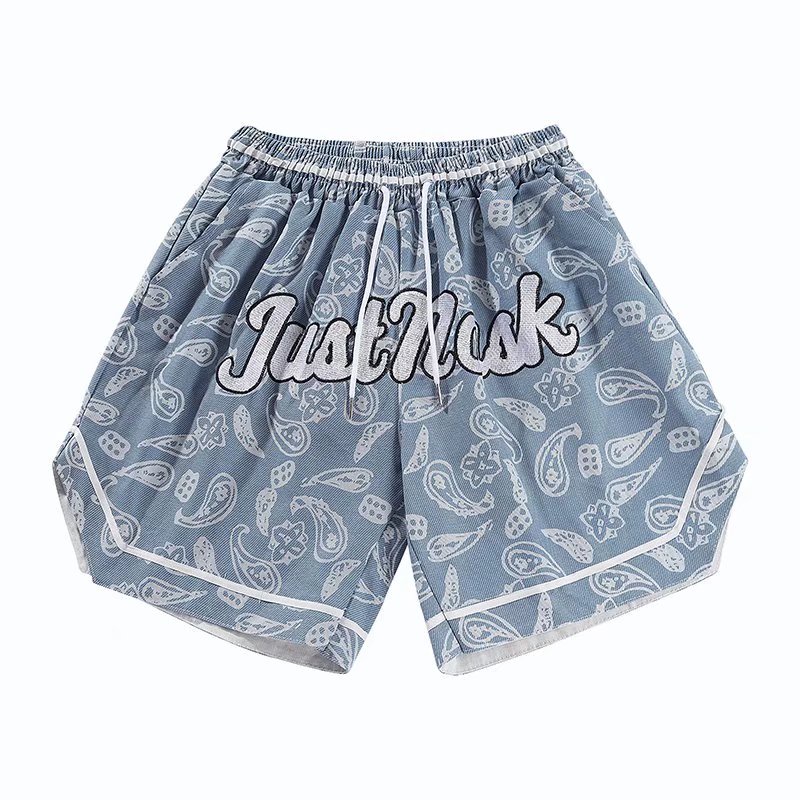 Quần Short Cotton Ống Rộng Thêu Họa Tiết Phong Cách Hip hop Đường Phố Thời Trang Mùa Hè Dành Cho Nam 2022