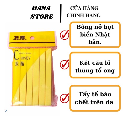 Bông nở tẩy trang Chăm sóc da mặt Chivey 12 miếng Bông mút bọt biển siêu mềm rửa mặt sạch Mỹ phẩm Hana Sản phẩm Nhật Bản