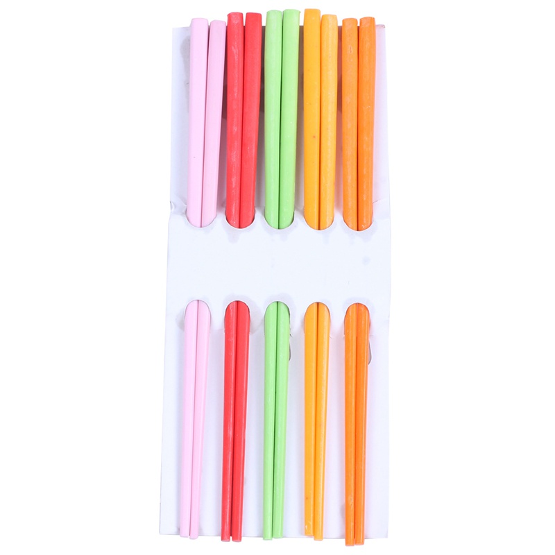Set 5 Đôi Đũa Nhựa Dài 8.7 &quot;Nhiều Màu Sắc Phong Cách Trung Hoa
