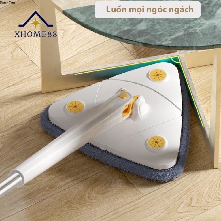 Cây lau nhà tam giác Cây lau kính lau trần xoay 360 độ đa năng tiện dụng tự vắt (Loại 1)