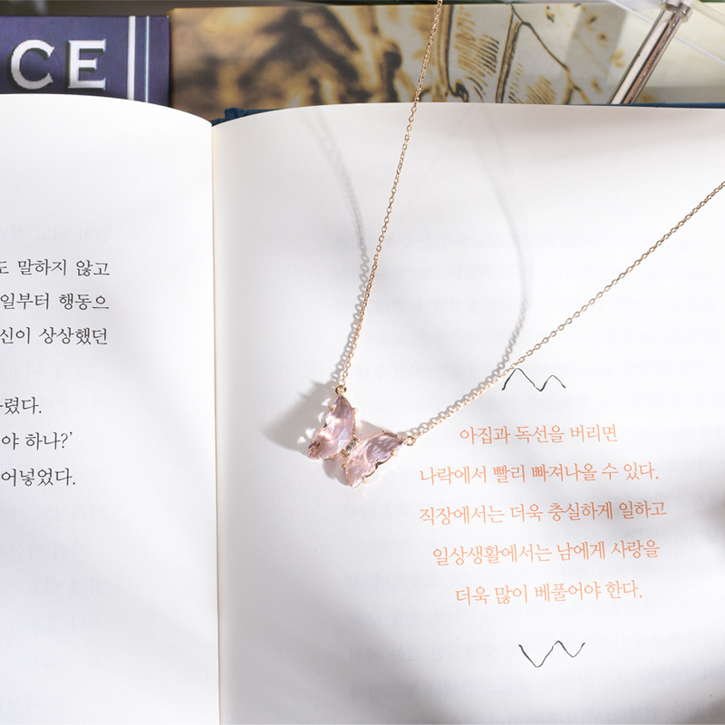 vòng cổ Mặt Hình Bươm Bướm Đính Đá Thời Trang Cho Nữ