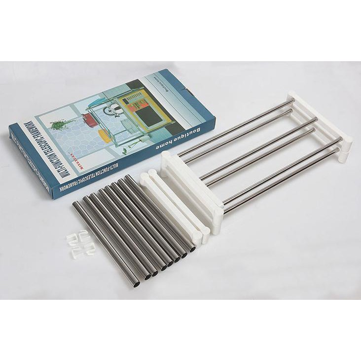 Kệ để lò vi sóng nhà bếp 2 tầng inox,đựng đồ nhà bếp xếp gọn,dể dàng mang đi ( 64x25x45cm )