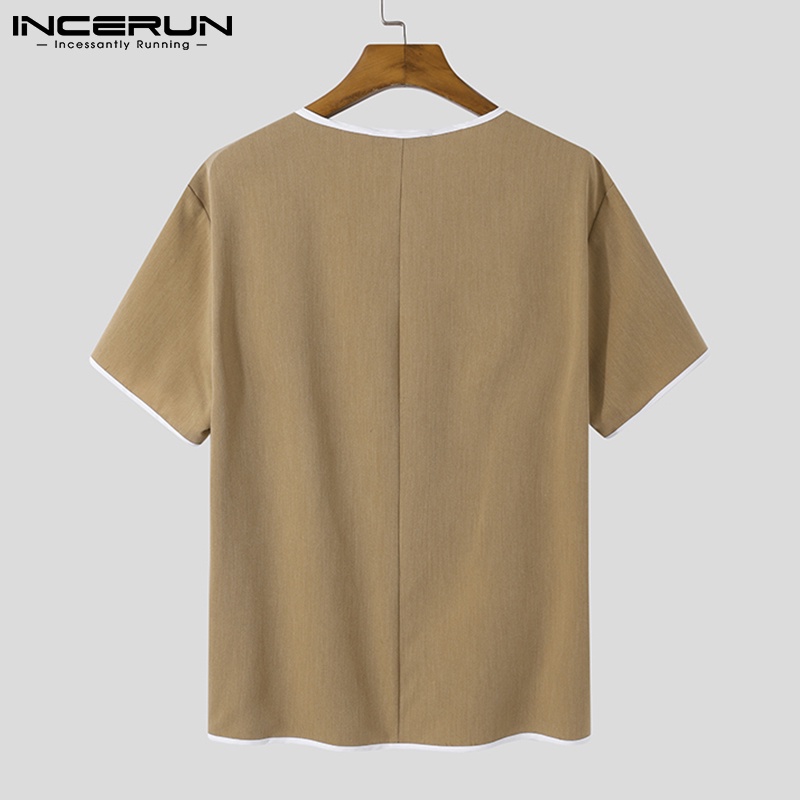 Áo cardigan INCERUN tay ngắn dáng rộng có nút cài thời trang Nhật Bản cho nam