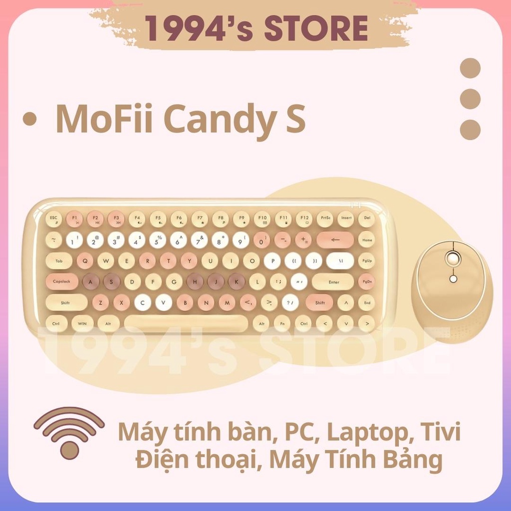 Bộ bàn phím giả cơ và chuột không dây MoFii Candy S cho PC, Laptop, Tivi, Điện thoại, Máy tính bảng - MoFii Candy Mixed