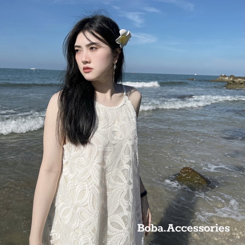 Đầm Váy Trắng Maxi Dây Hai Lớp Cao Cấp free size mẹ bầu big size