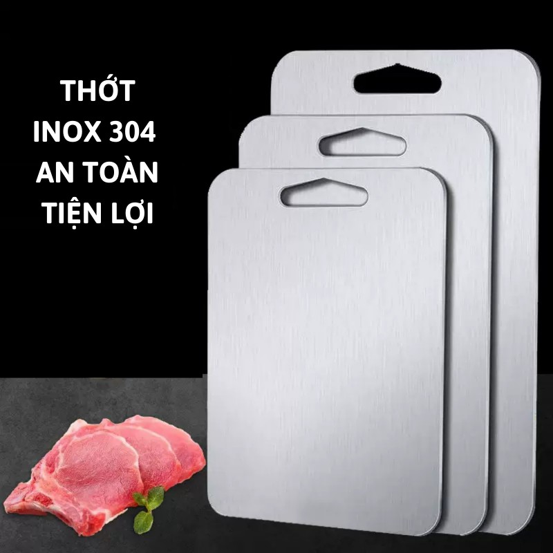 Thớt inox 304 cao cấp thương hiệu CÁT Á - dã đông nhanh, kháng khuẩn,chống nấm mốc độc hại, dễ dàng vệ sinh