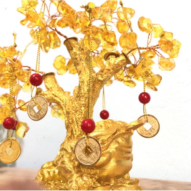 Cây đá phong thủy cây phát tài phát lộc K06 cao 20cm