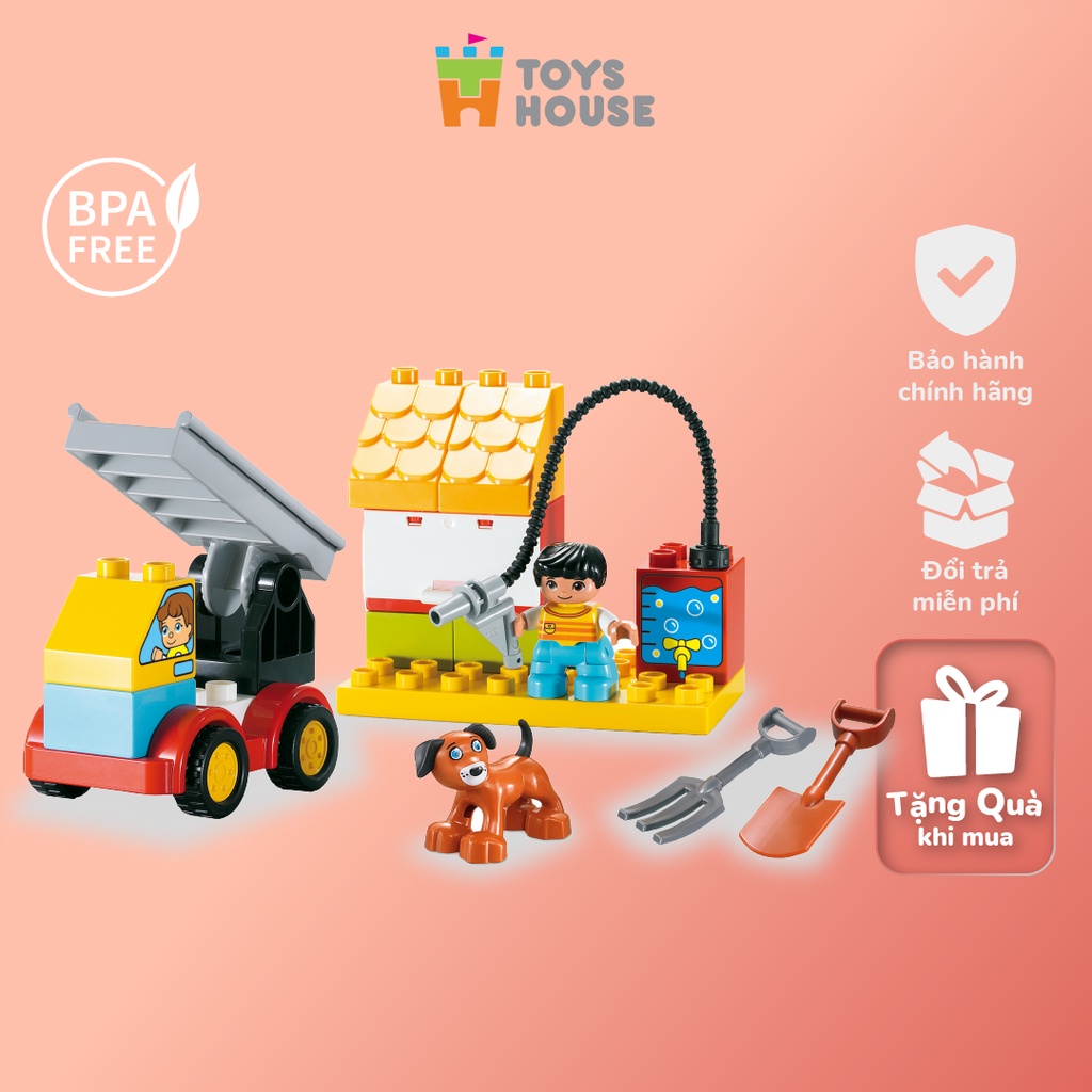 Bộ đồ chơi lắp ghép xếp hình cứu hỏa/ quầy bán hàng 20 mảnh smoneo duplo Toyshouse - 77002