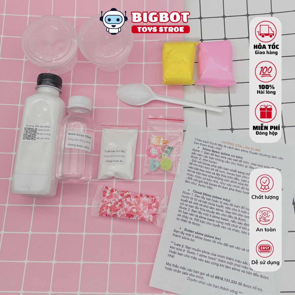 Bộ Kit Làm Slime Mây Giá Rẻ Nhất, Nguyên Liệu Làm Slime BK4 - BIGBOT