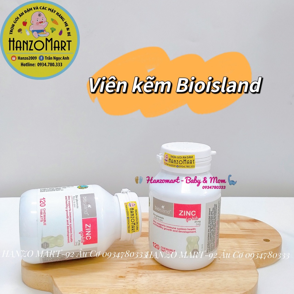 Viên Bổ sung Kẽm Bio Island Zinc 120 viên cho bé của Úc