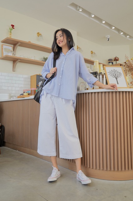 Áo sơ mi nữ sọc dáng dài - Stripe long sleeve - SODA POP