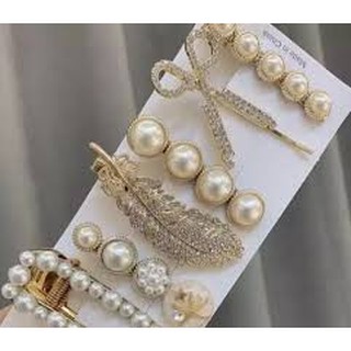 Sale off 50%: sét 6 kẹp tóc đính đá siêu xih cho chị em cực xinh