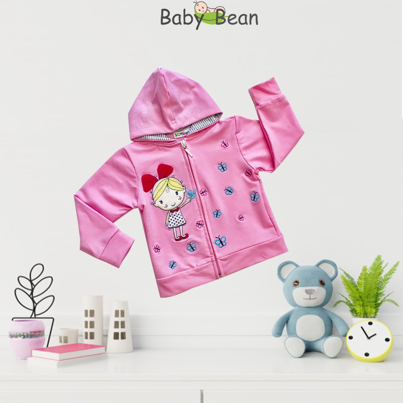 Áo Khoác Bé Gái Búp Bê Kết Hợp Họa Tiết Thêu Hình Bướm BabyBean