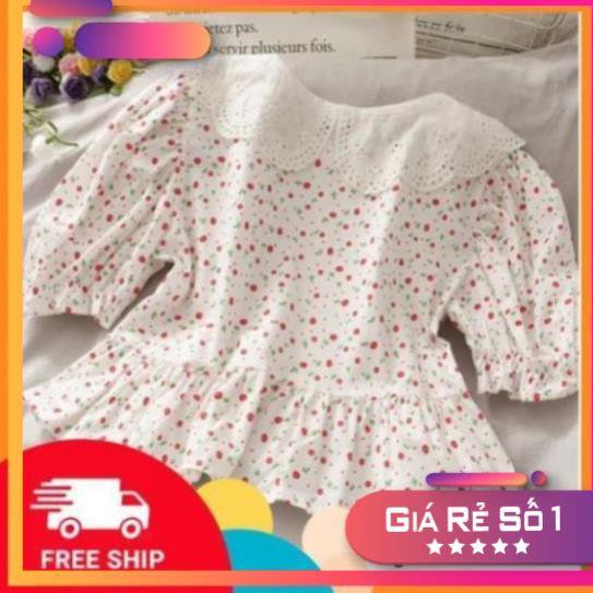 [HÀNG ORDER] Áo trắng hoa nhí baby doll tay phồng Quảng Châu ( CÓ ẢNH THẬT )-thao2423