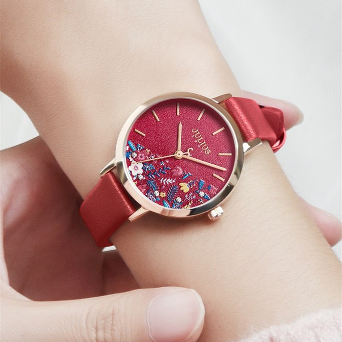 Đồng hồ nữ JA-1089 Julius Hàn Quốc dây da