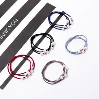 Dây thun buộc tóc hạt ngọc 3 dây hàn quốc dễ thương