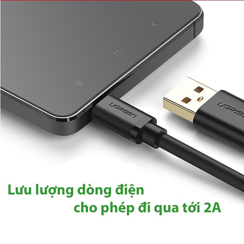Cáp sạc Điện thoại, Smartphone, Máy tính bảng Android  loại ngắn 25Cm UGREEN 10834