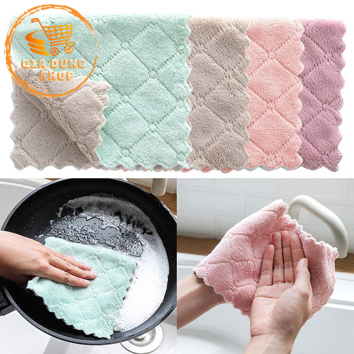 Khăn Lau Nhà Bếp Đa Năng 2 Màu Siêu Thấm Nước Kích Thước 14 x 21cm