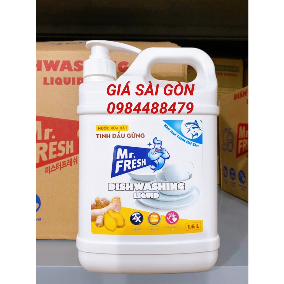 Nước rửa chén bát đậm đặc Mr Fresh 1,6L - Khử mùi tanh hải sản
