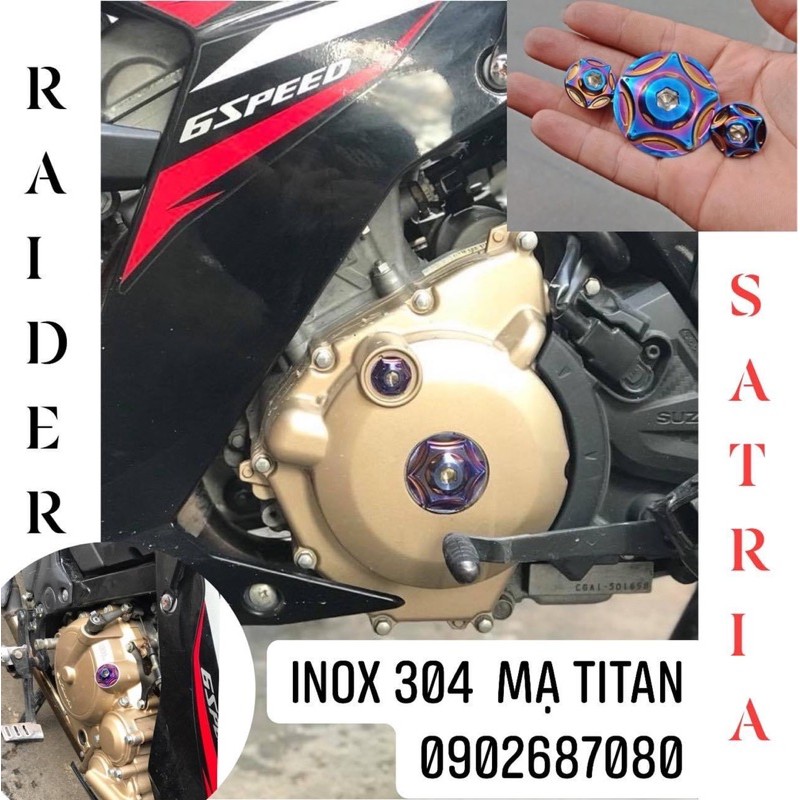 Bộ ốc walang mâm lửa honda yamaha inox304 mẫu titan