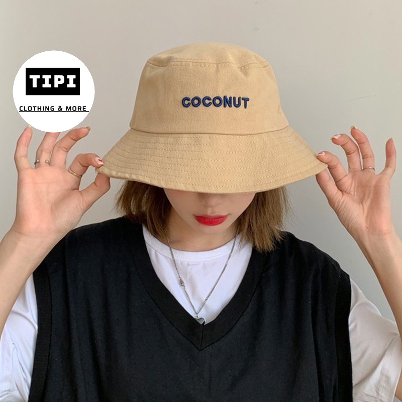 Mũ bucket chất kaki cao cấp thêu chữ Coconut
