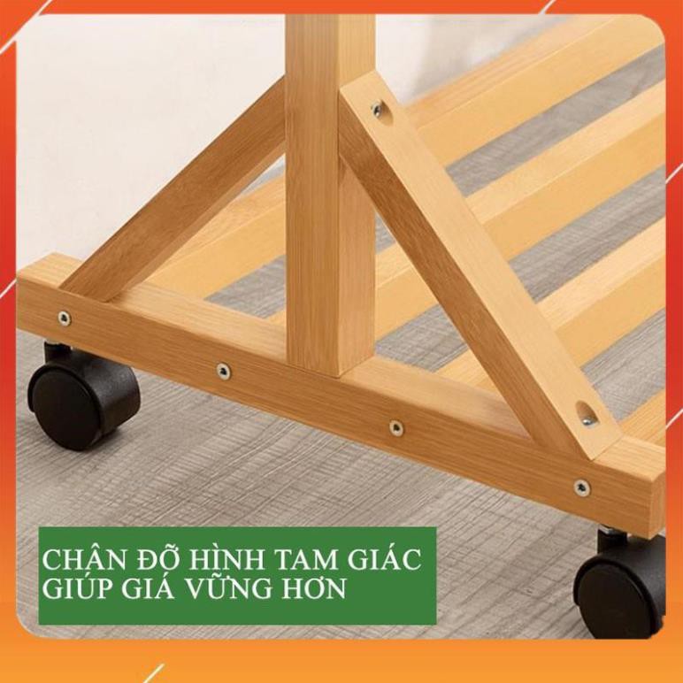 Cây Treo Quần Áo Di Động Bằng Gỗ Cao Cấp,Giá Treo Đồ Đứng Nội Thất Kiểu Hàn