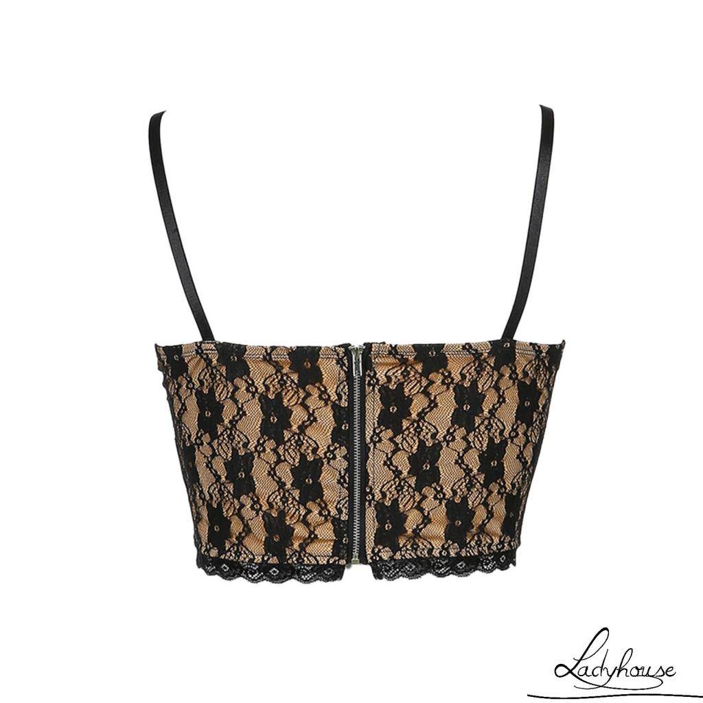 Áo Hai Dây Phối Ren Hoa Thời Trang Mùa Hè Cho Nữ