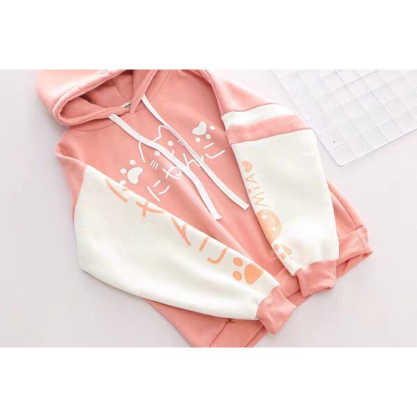 Áo khoác, áo hoodie unisex nam nữ nỉ ngoại chú mèo saranghe năng động thời trang học đường