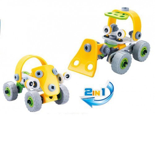 Đồ chơi giáo dục phát triển kỹ năng tư duy cho bé Steam lắp ghép Build&Play mô hình xe mềm cho bé 2 trong 1 - Toyshous