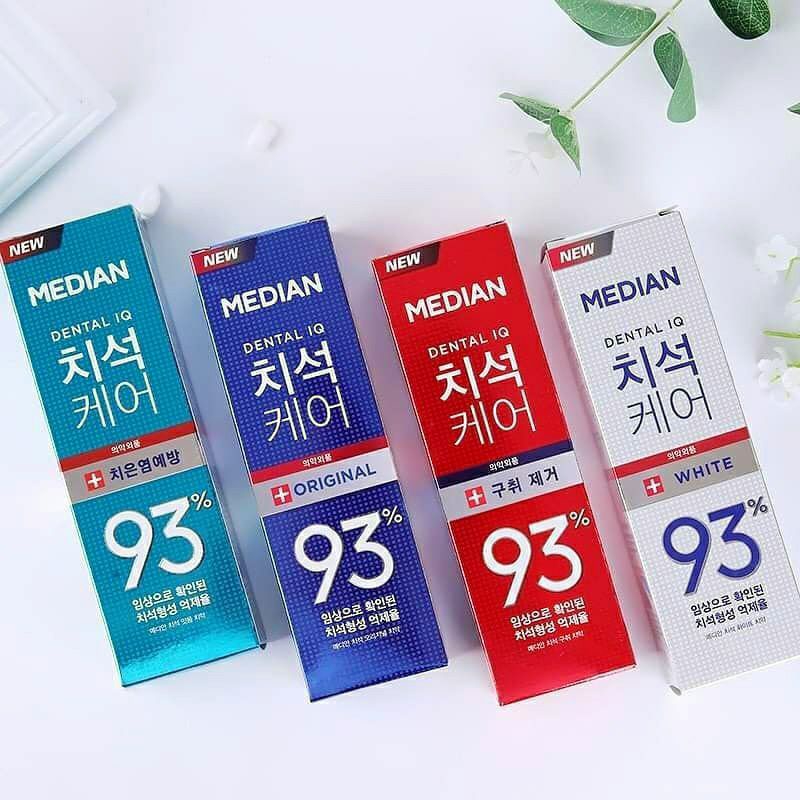 Kem đánh răng Median Dental IQ 93% 120g Hàn Quốc chính hãng làm trắng răng, thơm miệng, ngừa sâu răng.