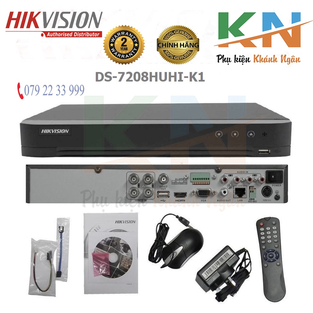 Đầu ghi hình Hikvision DS - 7208 HUHI - K1/E HDTVI cho mắt camera 5.0MP có 8 kênh