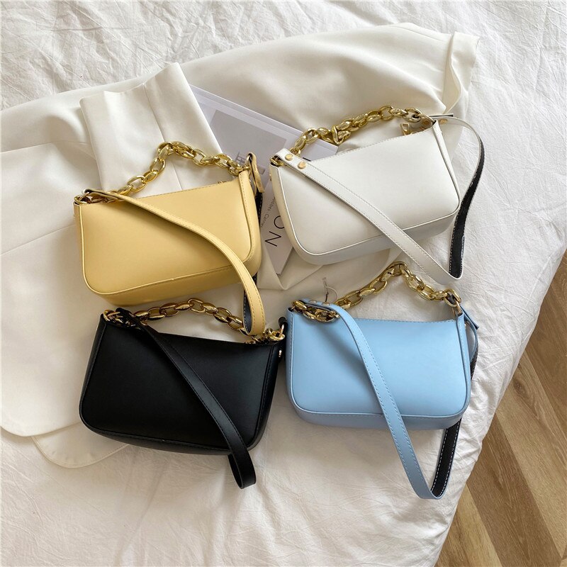 Túi xách JASMIN NOIR bằng da PU hình vuông nhỏ phối dây xích thời trang cao cấp cho nữ