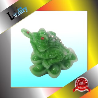 Tượng Cóc Thiềm Thừ Xanh Ngọc Ngậm Tiền Tài Lộc -Thiềm Thừ Ngậm Kim Tiền  TPT13 - Luxury Art