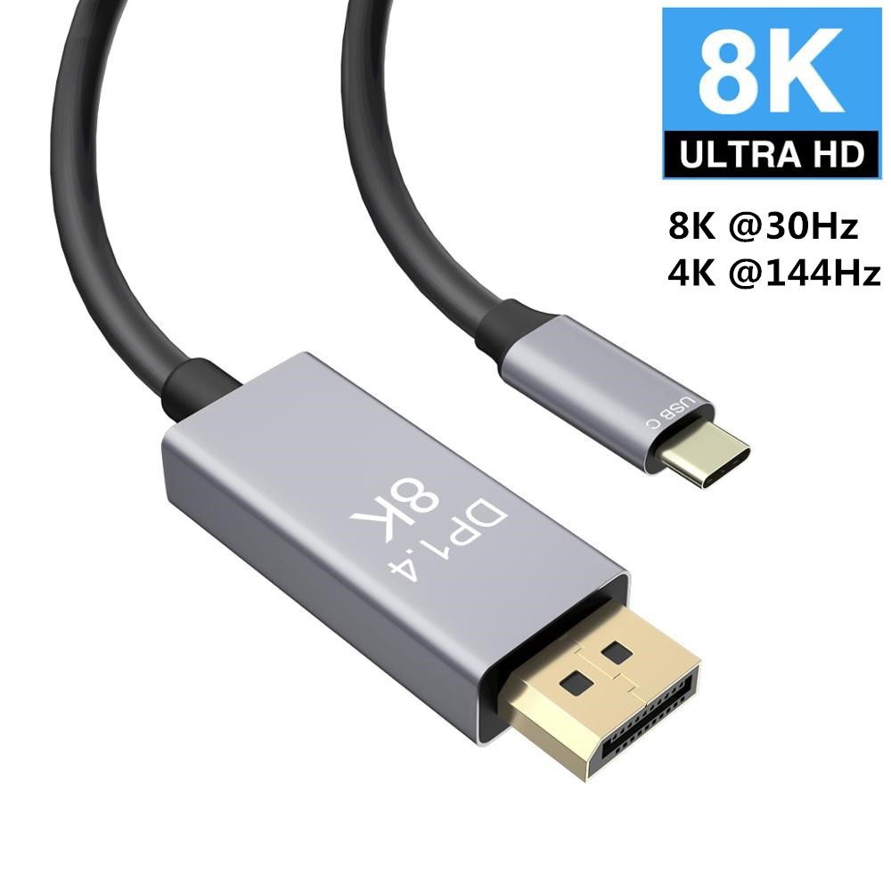 Cáp Chuyển Đổi Usb C Sang Displayport 1.4 8k @ 30hz 4k @ 144hz Usb 3.1 Type C Thunderbolt 3 Sang Dp Cho Macbook 2017 Dell Xps 15